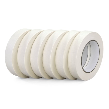 Idl Packaging Masking Tape GP, 1 in W x 60 yards L, 5.5 mil Thick, White, Natural Rubber Adhesive, 6 PK 6x-44574